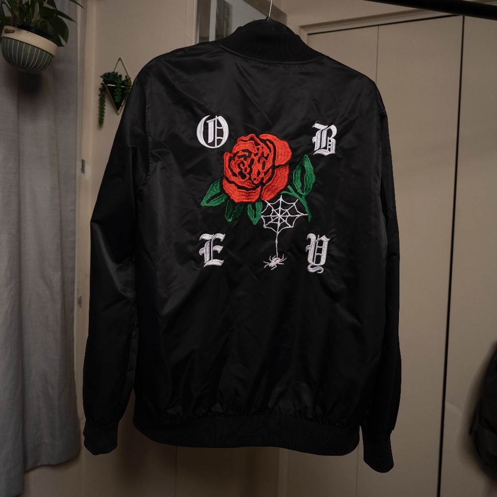 Obey Spider & Rose Old English Bomber Jacket